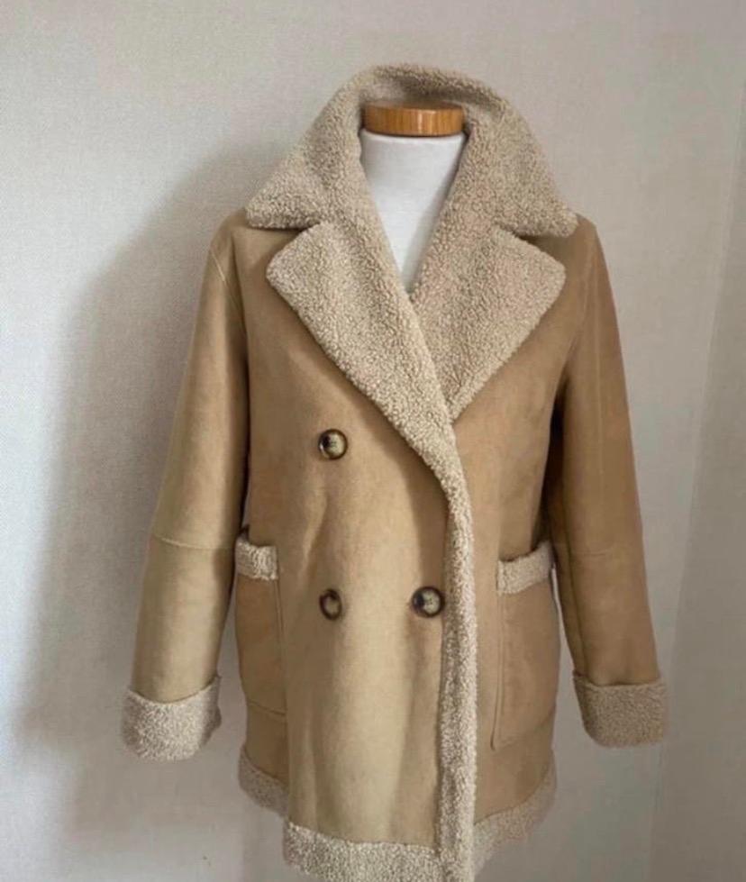Warme faux fur jas met teddy voering - Maat XL (42), Ophalen of Verzenden, Zo goed als nieuw, Maat 42/44 (L), Beige