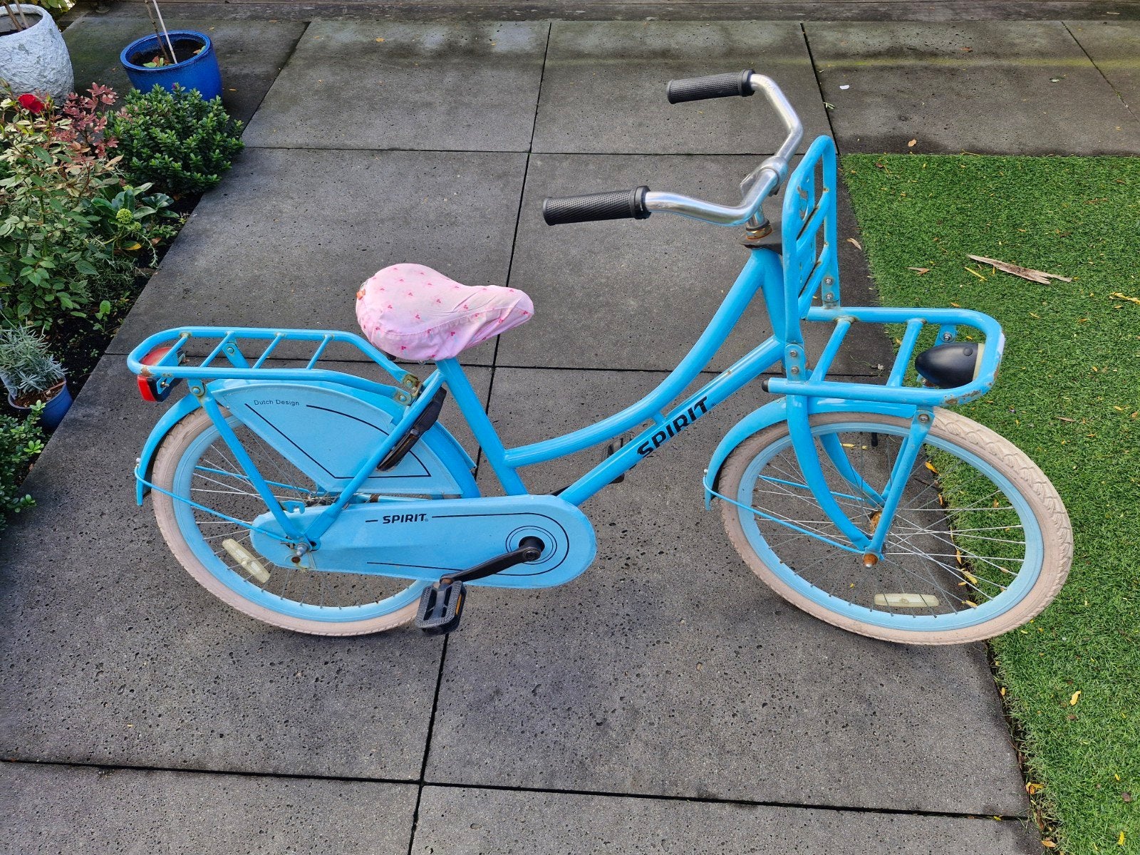 22 inch meisjesfiets - Spirit - Blauw, Ophalen, Terugtraprem, 22 inch, Gebruikt