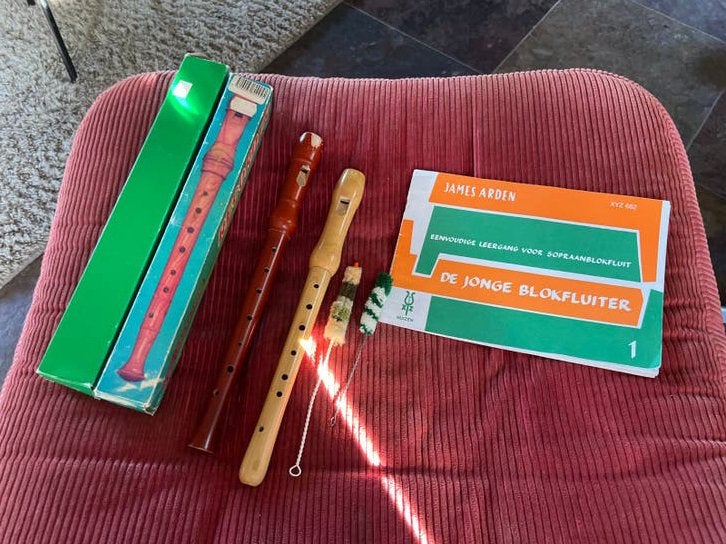 Blokfluiten set met boek en accessoires, Muziek en Instrumenten, Blaasinstrumenten | Blokfluiten, Ophalen of Verzenden, Gebruikt