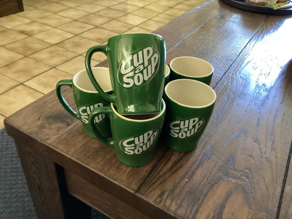 6 Nieuwe groene Cup a Soup bekers, Huis en Inrichting, Keuken | Servies, Ophalen, Keramiek, Nieuw, Effen