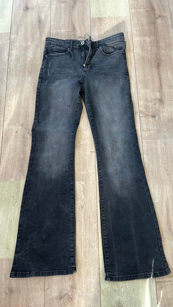 Shoeby flared broek jeans maat 170 zwart grijs, Ophalen of Verzenden, Zo goed als nieuw, Meisje, Broek