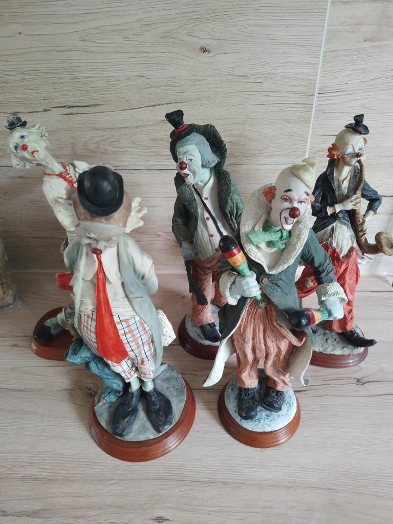 Set van 5 Vintage Clown Beeldjes - Decoratieve Figuren, Ophalen of Verzenden, Gebruikt, Mens