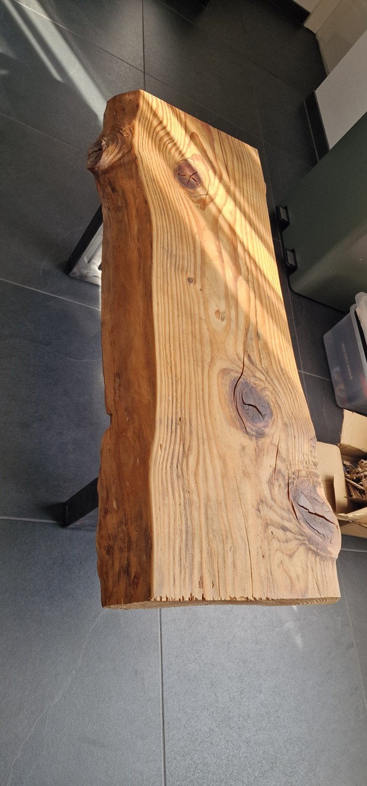 Te koop boomstam salon tafel, 100 tot 150 cm, Zo goed als nieuw, Rechthoekig, Overige houtsoorten