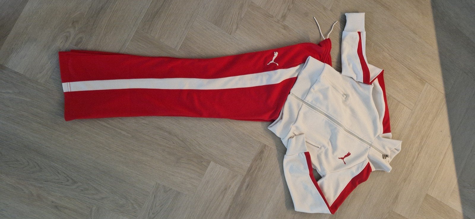 Puma vintage trainingspak rood/wit - Maat S, Puma, Ophalen of Verzenden, Maat 36 (S), Rood