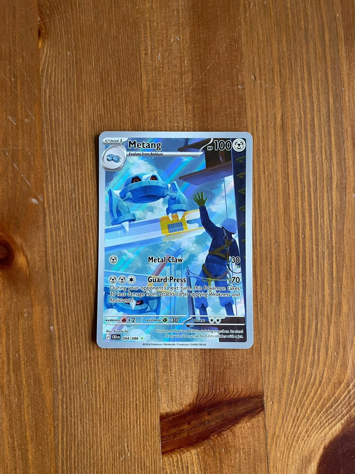 Metang holo 94/86 Chaos Rising - NM, Ophalen of Verzenden, Zo goed als nieuw, Losse kaart, Foil