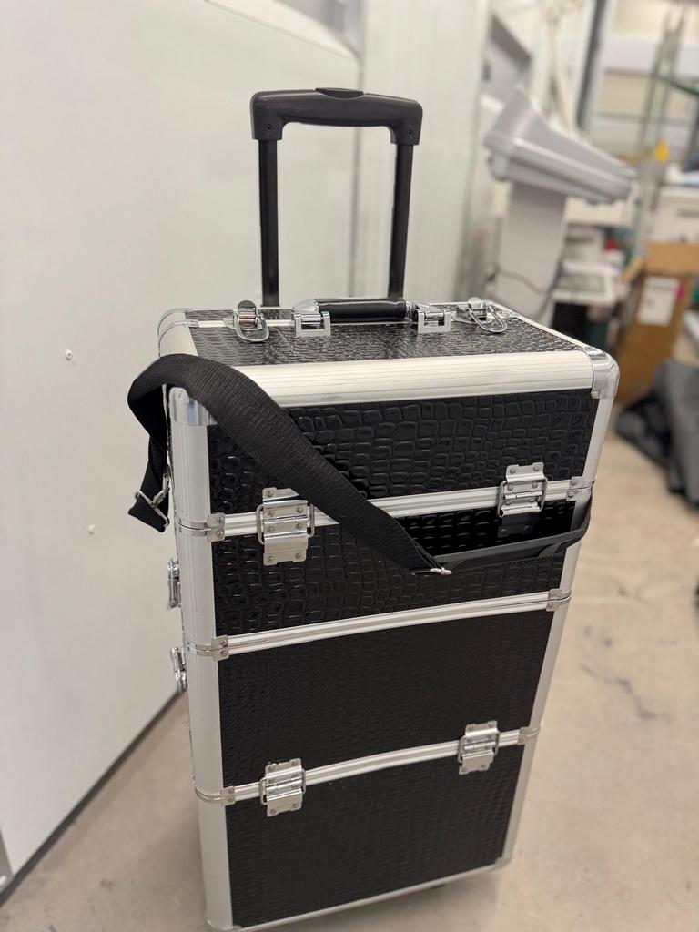 Professionele Beauty Trolley - Make-up Koffer op Wielen, Ophalen, Gebruikt, Zwart, Met slot