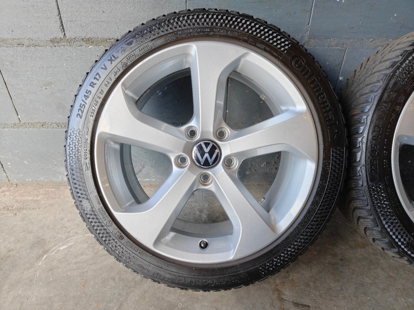 17" Originele VW Golf Brooklyn Winterset Continental Caddy, Gebruikt, Banden en Velgen, 17 inch, 3833BP
