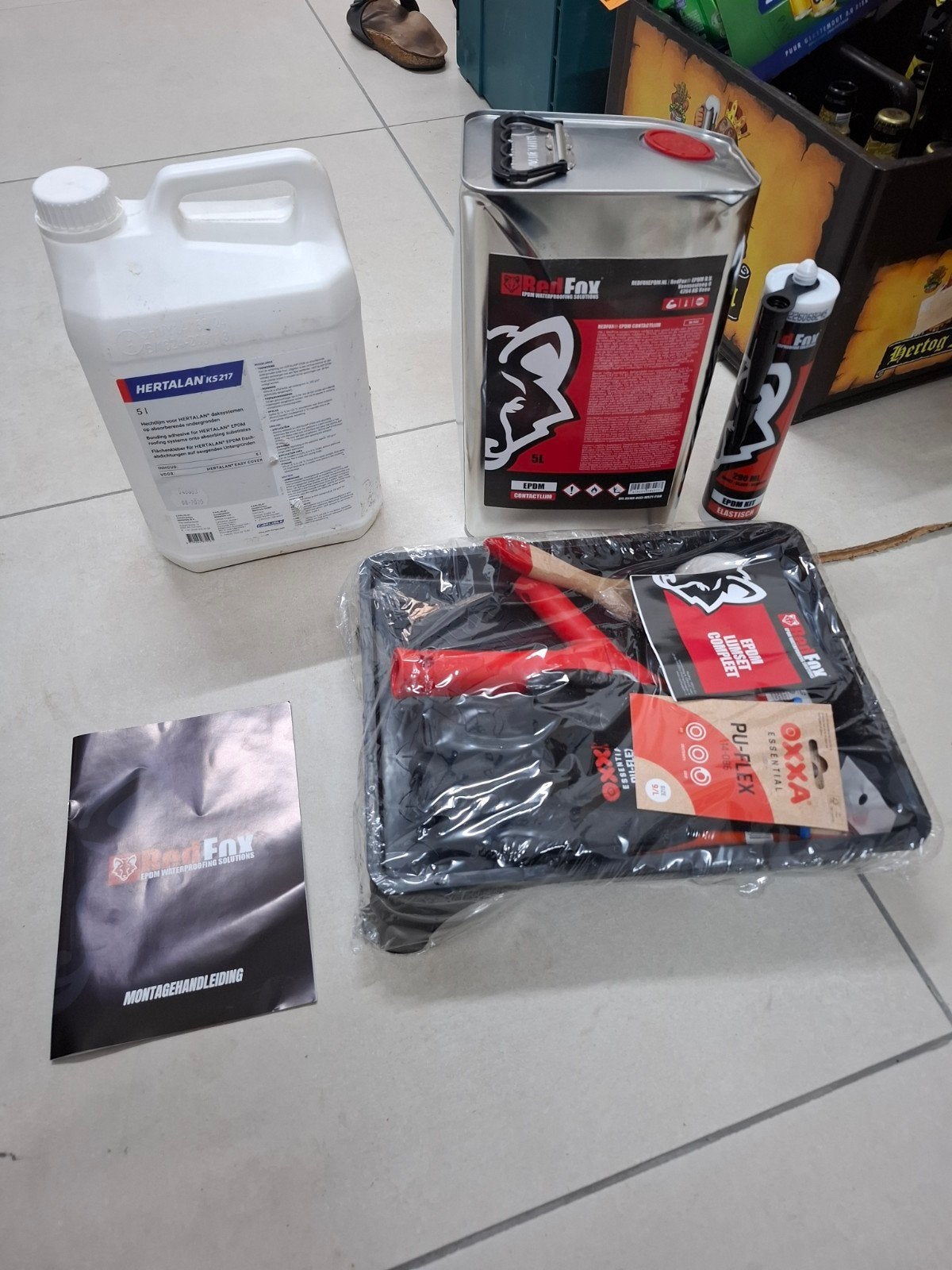 Complete EPDM Montageset 40m² met 10L Lijm en Accessoires, Ophalen of Verzenden