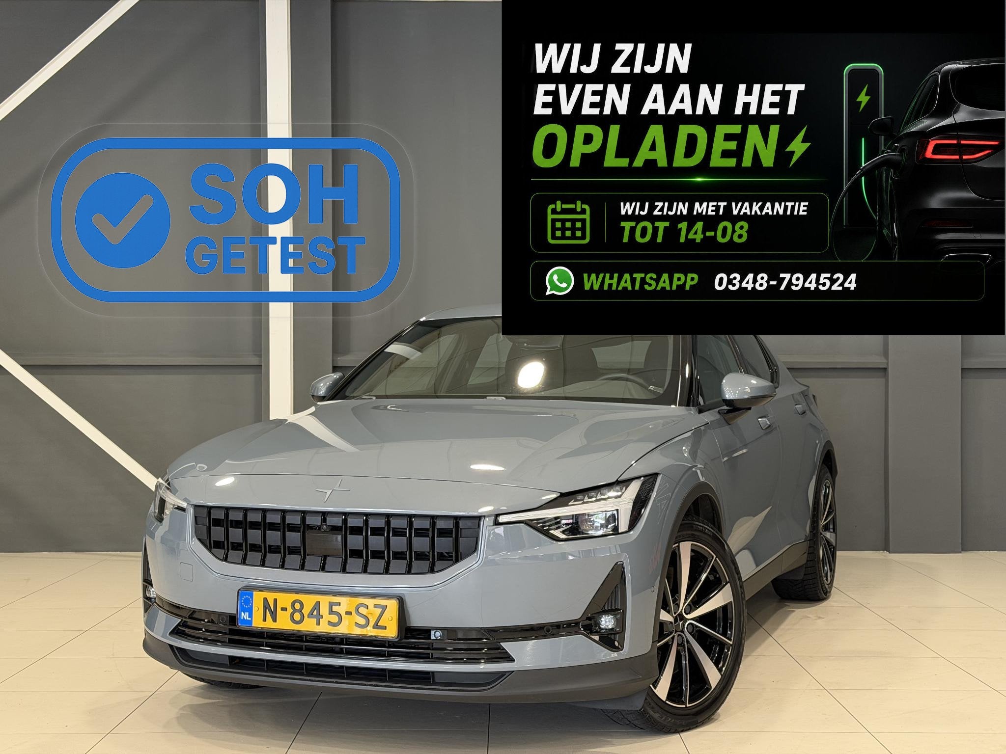 Polestar 2 Long Range 78 kWh | SOH 90,51% | Trekhaak |, Polestar 2, Stof, 1969 kg, 551 km
