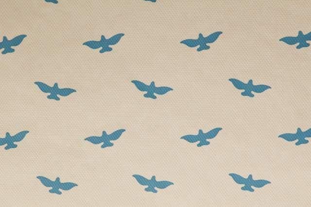 12465 Behang met blauwe vogeltjes op wit vintage swiet, Verzenden, Wit