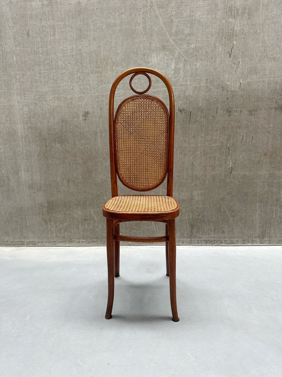 Thonet stoel nr. 17 'Lange Jan' met Weens vlechtwerk, Ophalen, Gebruikt, Bruin, Thonet