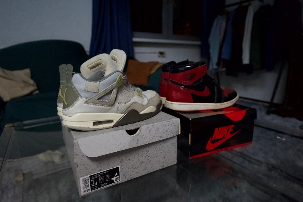 Air Jordan 1 Patent Bred + Jordan 4 Craft – maat 44, Kleding | Heren, Overige kleuren, Air Jordan, Ophalen of Verzenden, Sneakers of Gympen