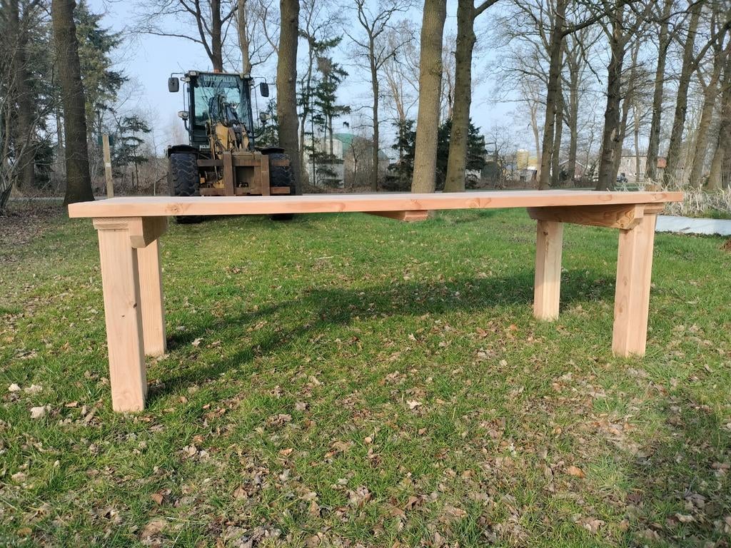 Mooie zware douglas tuintafel 250x100, Ophalen of Verzenden, Rechthoekig, Hout