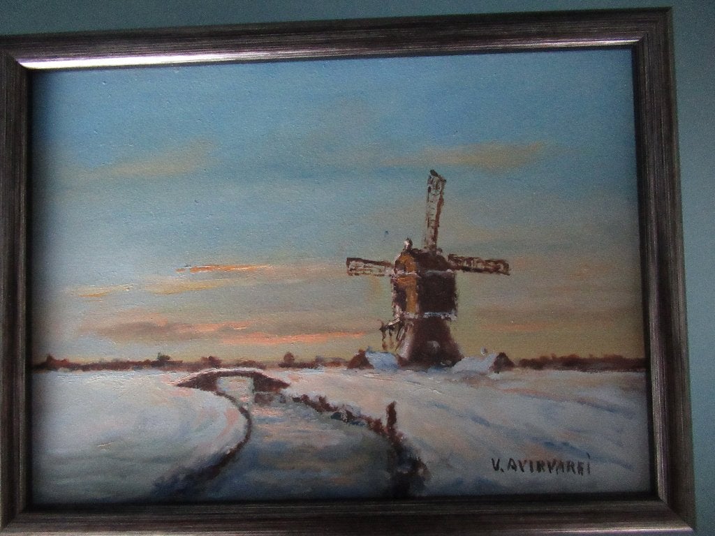 winterlandschap, Antiek en Kunst, Paneel, Ophalen of Verzenden, Landschap, Olieverf