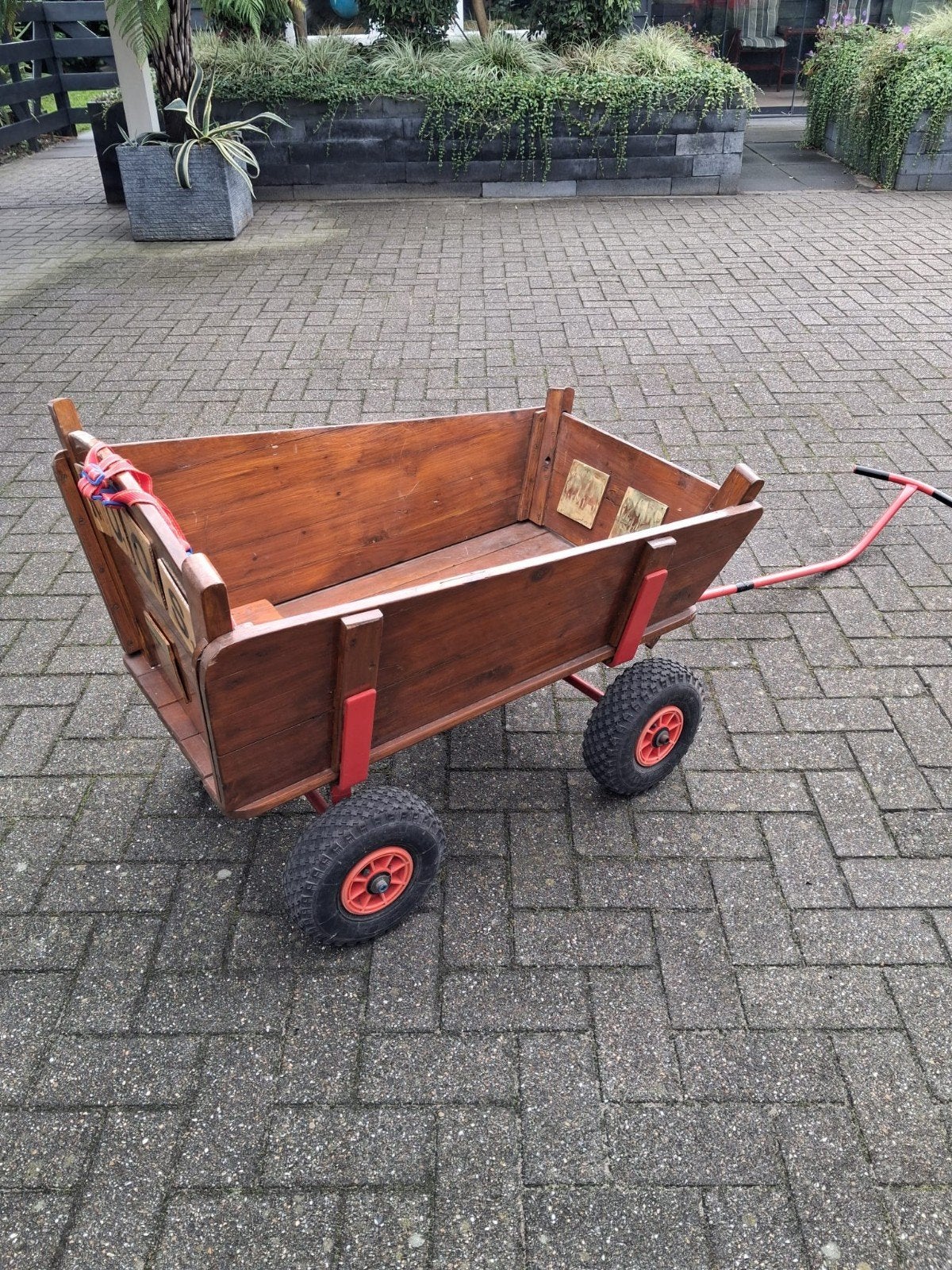 Houten bolderkar met luchtbanden Teab, Caravans en Kamperen, Ophalen, Gebruikt