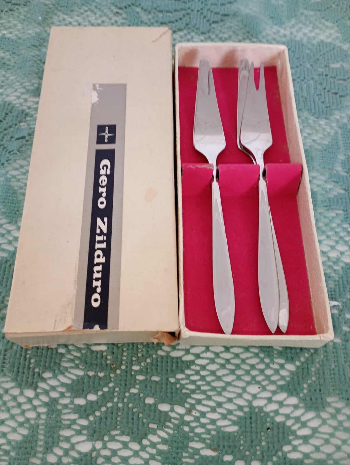 Vintage Gero Zilduro gebak set, Antiek en Kunst, Antiek | Bestek, Ophalen of Verzenden