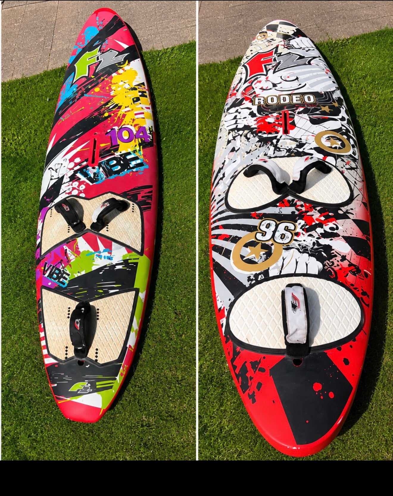 2x F2 Windsurfplank: Vibe 104L, Rodeo 96L, FreestyleFreeride, Ophalen, Gebruikt, Plank