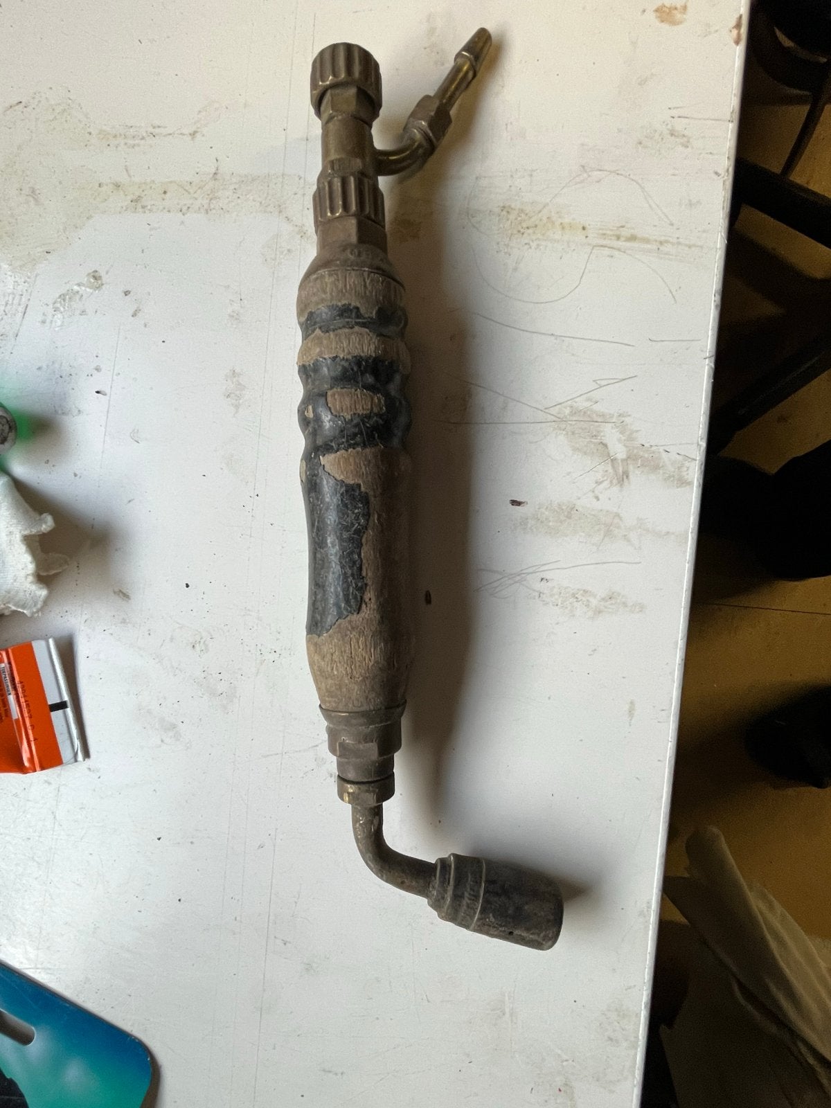 Oude soldeerbrander / lasbrander met houten handvat, Doe-het-zelf en Verbouw, Ophalen of Verzenden, Gebruikt