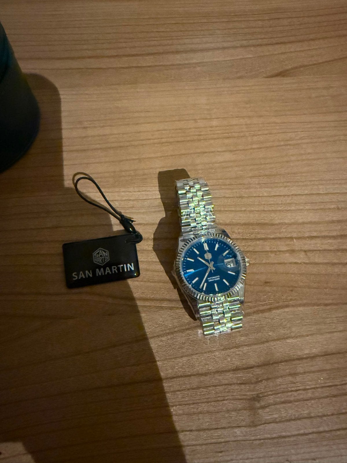 Mooie licht blauwe san Martin Watch 36mm erg mooi!, Sieraden, Tassen en Uiterlijk, Armbanden, Ophalen of Verzenden, Zo goed als nieuw