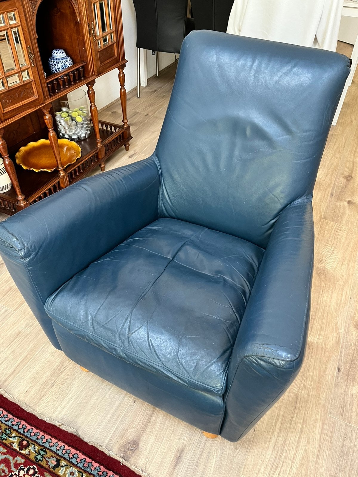 Leren fauteuil - gratis af te halen, Ophalen, Gebruikt, 75 tot 100 cm, 50 tot 75 cm