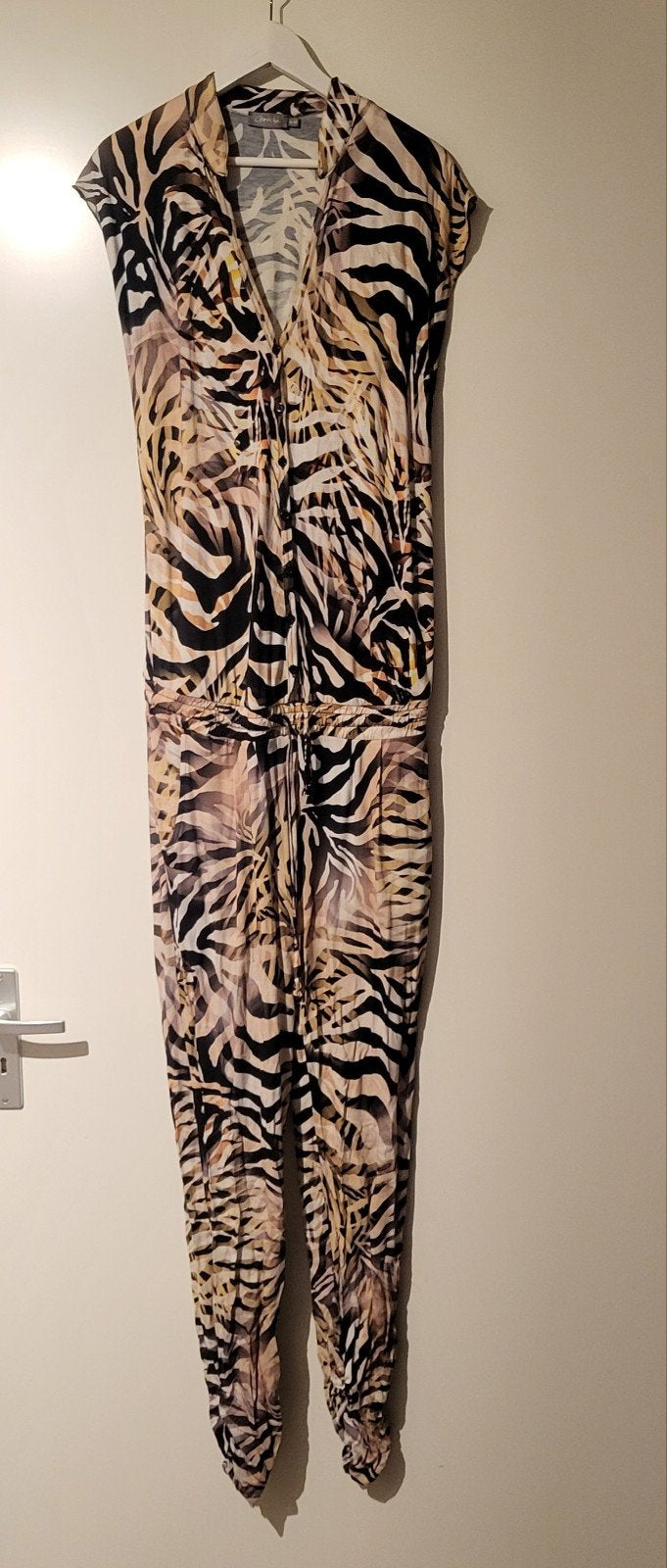 Geisha jumpsuit met gave print XL, Geisha, Beige, Maat 46/48 (XL) of groter, Ophalen of Verzenden