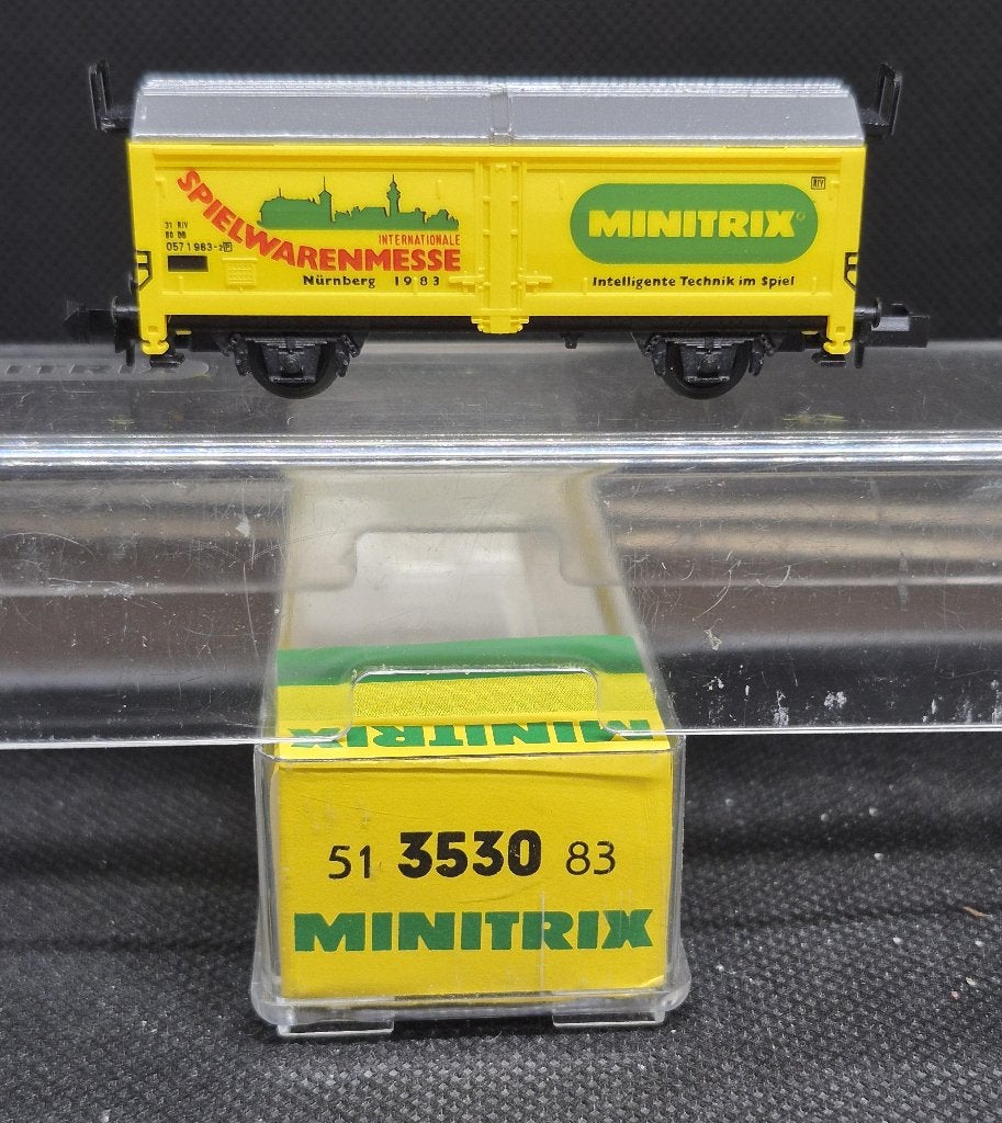 Minitrix 3530 - schuifdakwagen 'Spielwarenmesse 1983'(15181), Gelijkstroom, Trix, Wagon, Ophalen of Verzenden