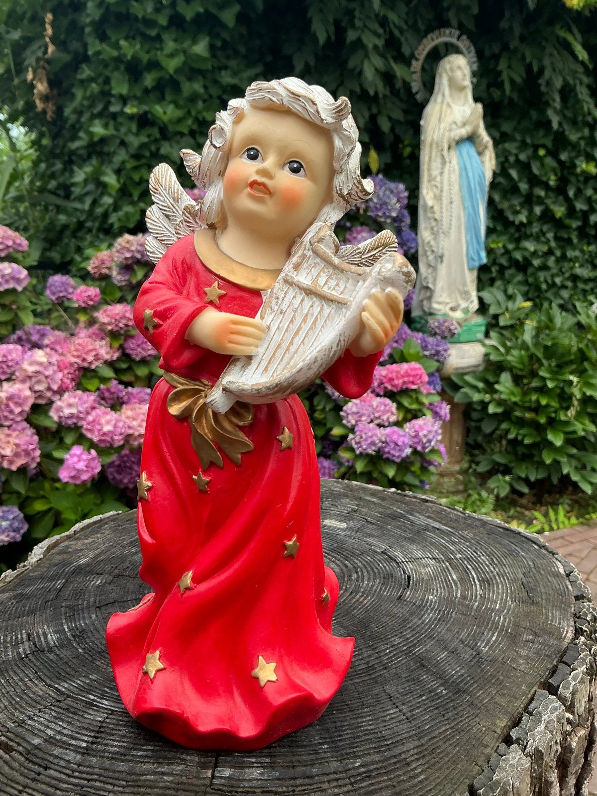 Liefelijk Engel Beeld met Harp ❤️ Vintage, Diversen, Onbekend, Ophalen of Verzenden, Zo goed als nieuw, Onbekend