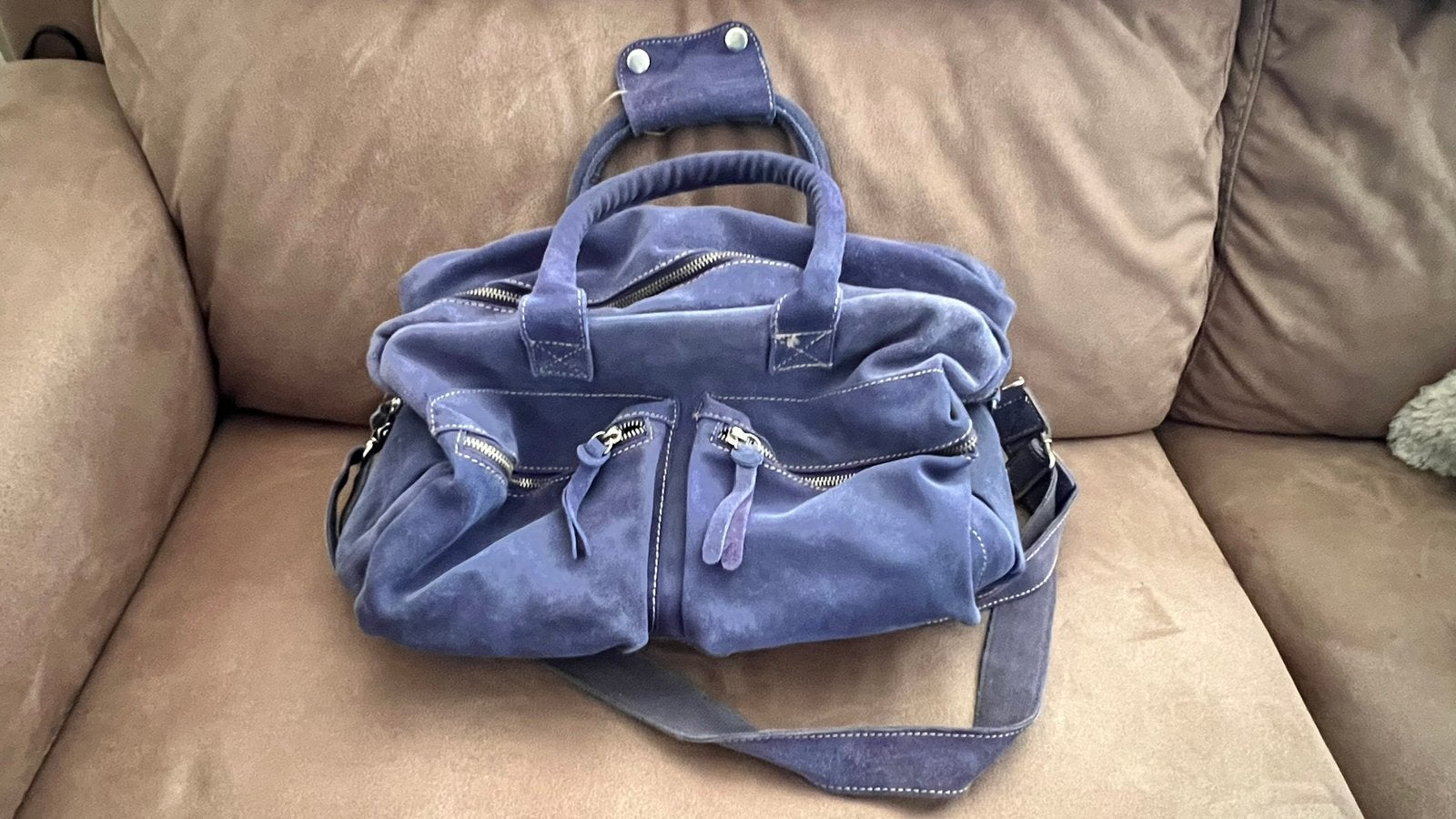 Cowboy (Mic Mac) leren Tas, Ophalen, Zo goed als nieuw, Blauw