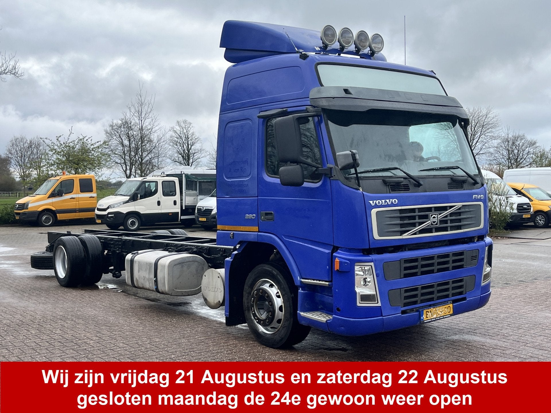 Volvo FM9 4X2R FAL7.1 RAS-A4/L90 600cm wielbasis Chassis cab, Stof, Zwart, Blauw, Radio