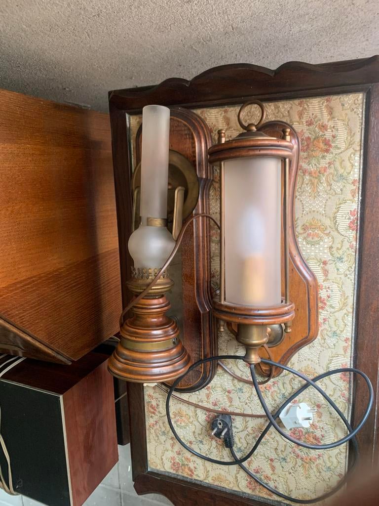 Vintage wandlampen set - sfeervolle verlichting, Huis en Inrichting, Lampen | Wandlampen, Ophalen, Gebruikt, Glas