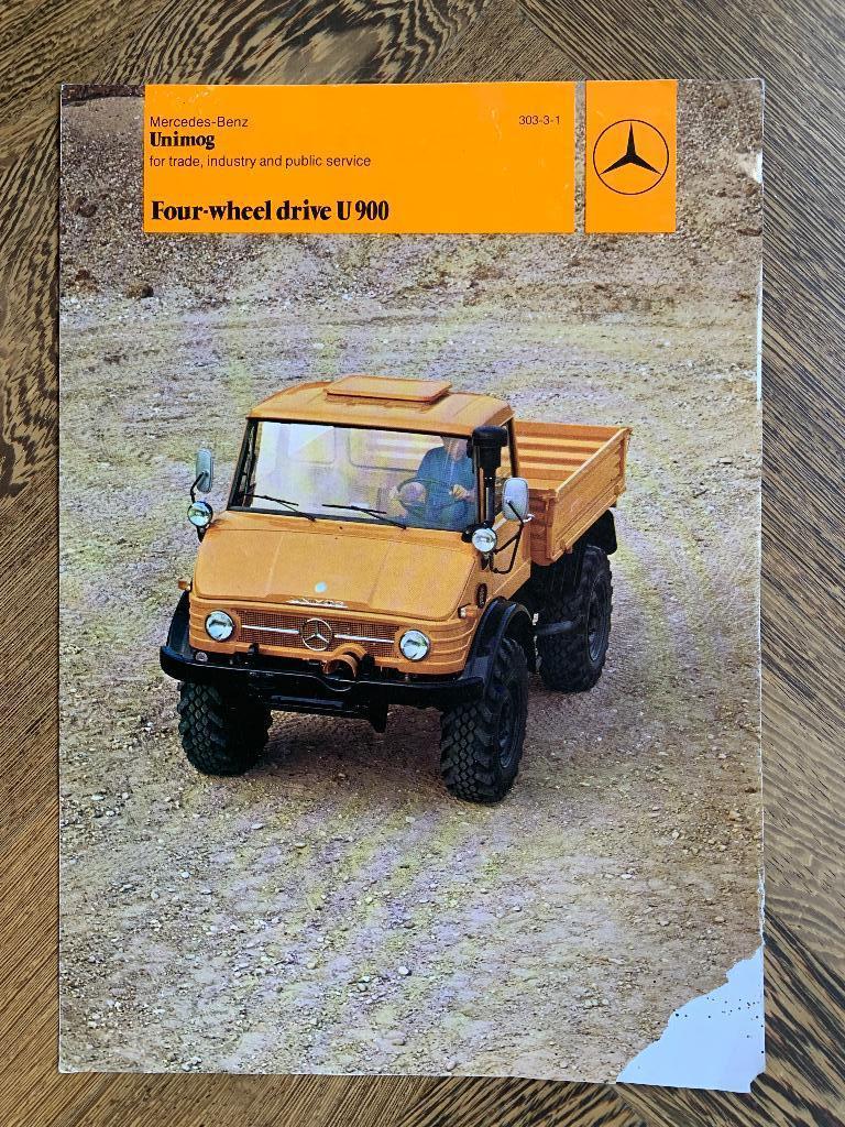 Leaflet folder Mercedes-Benz Unimog U 900 1985, Gelezen, Mercedes-Benz, Mercedes, Ophalen of Verzenden