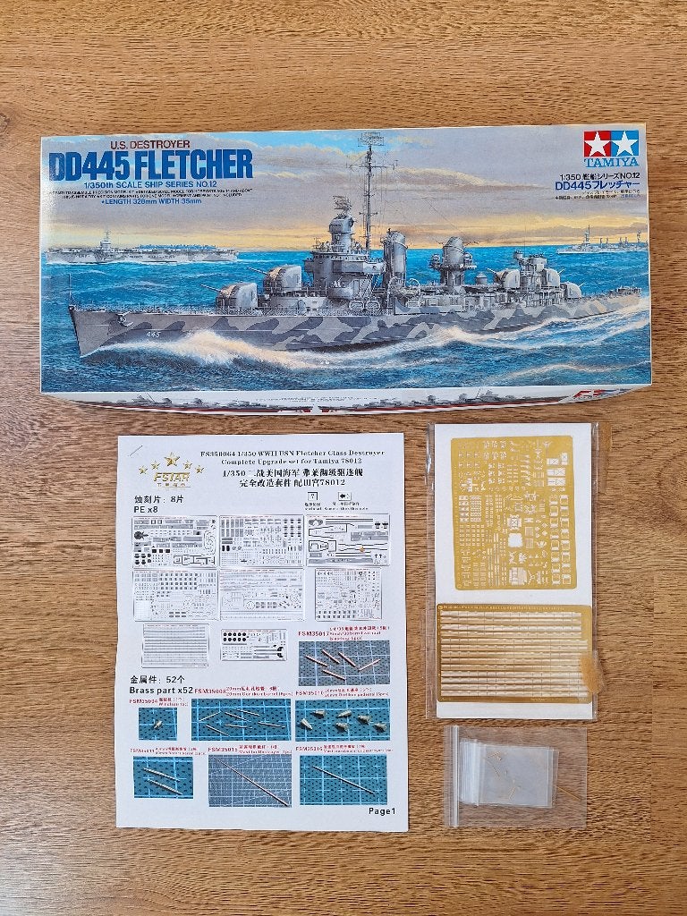1:350 1/350 Tamiya Fletcher + Five Star Upgrade Set, Hobby en Vrije tijd, Ophalen of Verzenden, Zo goed als nieuw, 1:200 of kleiner