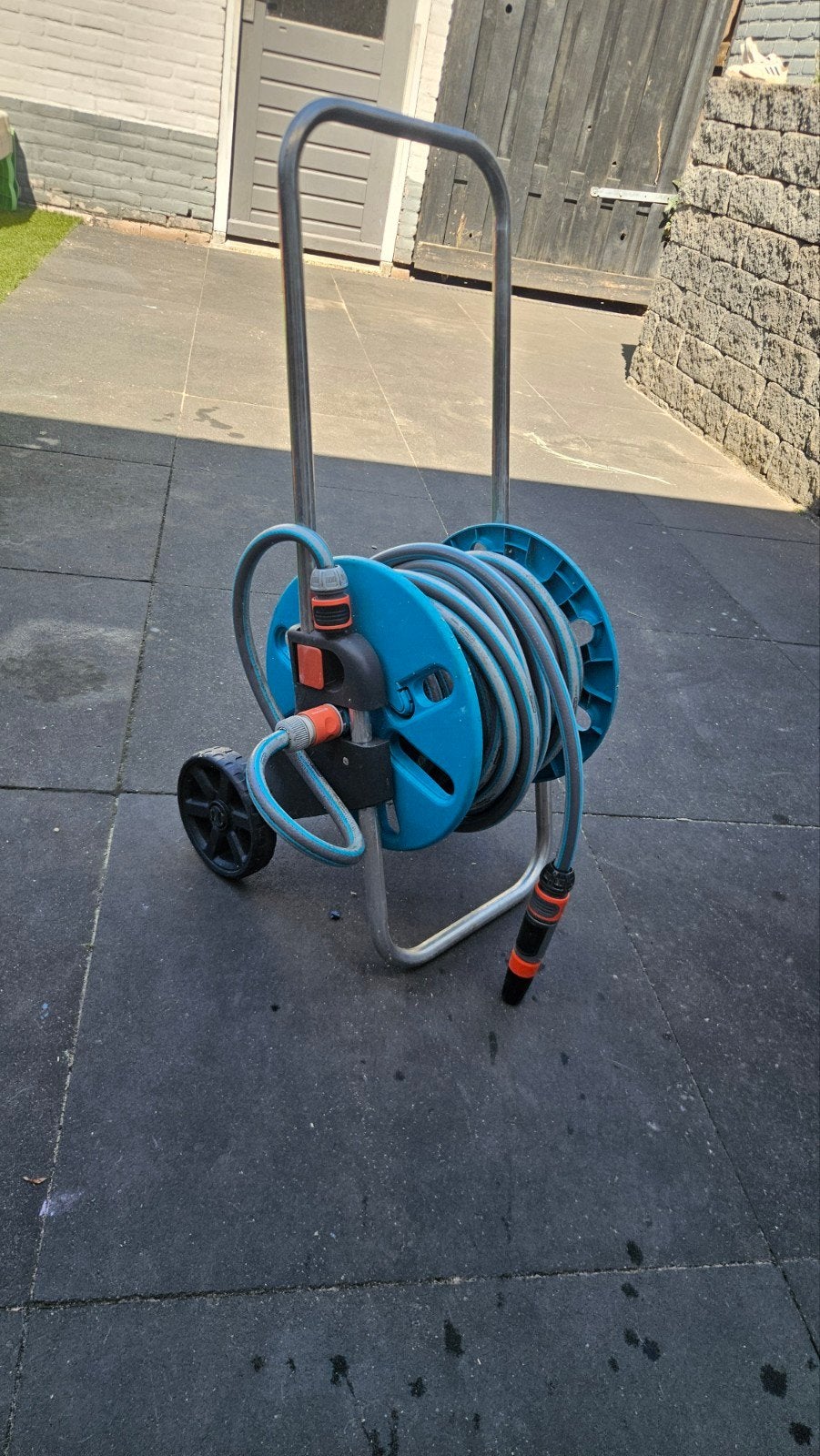 Gardena Slangenwagen Set met 18 meter slang, Ophalen, Gebruikt, Tuinslanghaspel