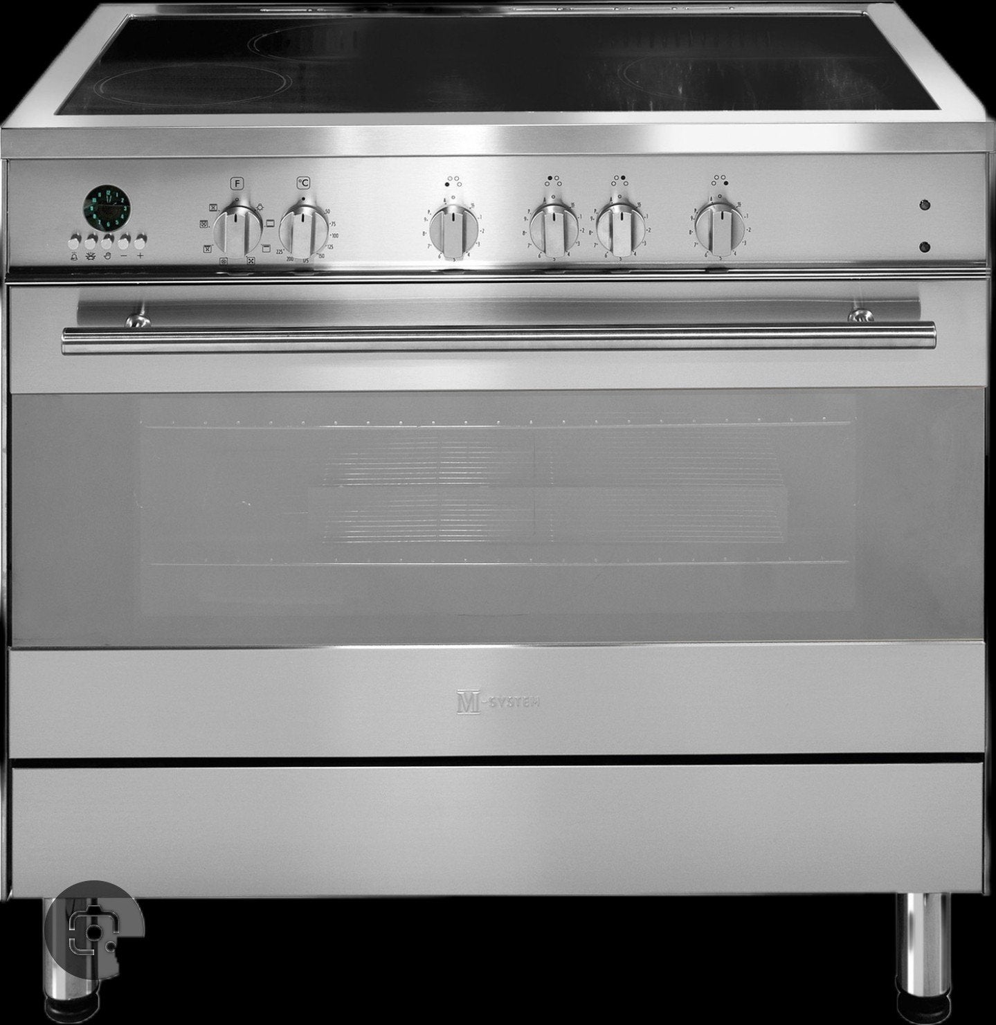 RVS inductie Fornuis uit de M-line van Boretti, Gebruikt, 60 cm of meer, Inductie, Vrijstaand
