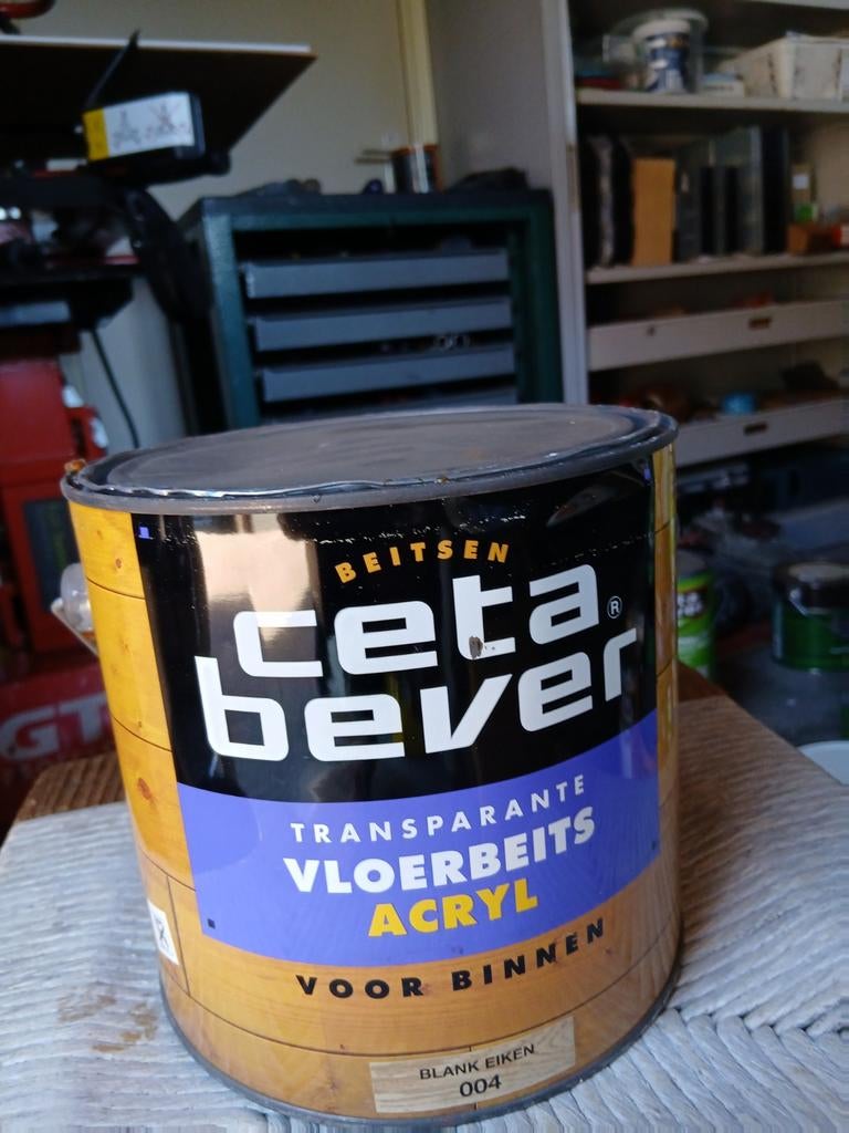 Ceta bever vloerbeits .2,5 liter 12 euro, Doe-het-zelf en Verbouw, Verf, Beits en Lak, Ophalen, Overige kleuren, Nieuw, Beits