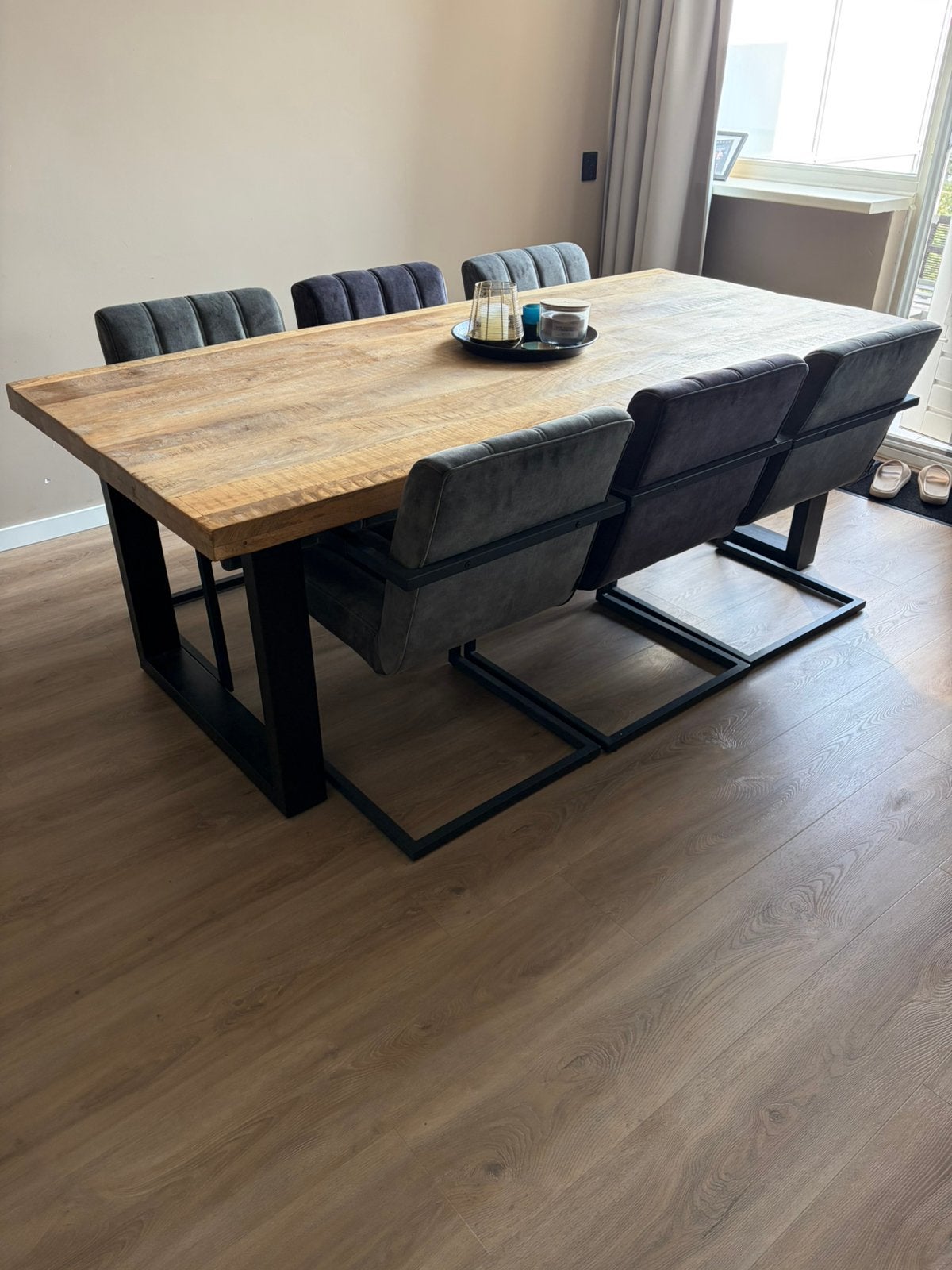 Eettafel & stoelen (samen of los te koop), Ophalen, Kunststof, 200 cm of meer, 50 tot 100 cm