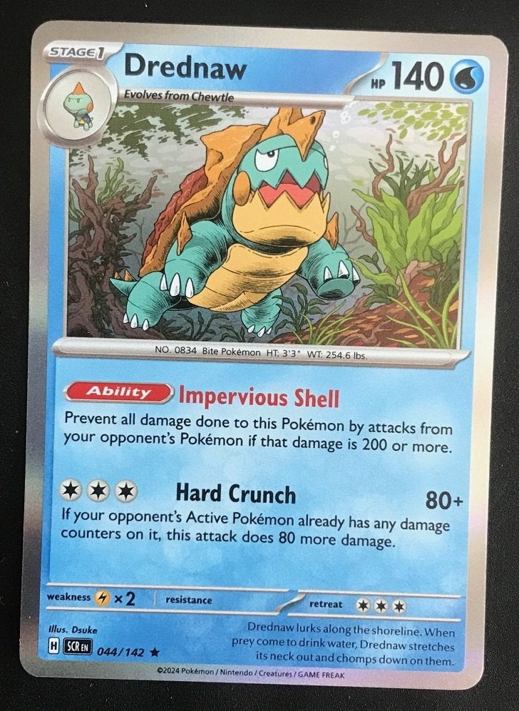 Pokemon - Drednaw (SCR 044) Holo rare.., Ophalen of Verzenden, Nieuw, Losse kaart, Foil