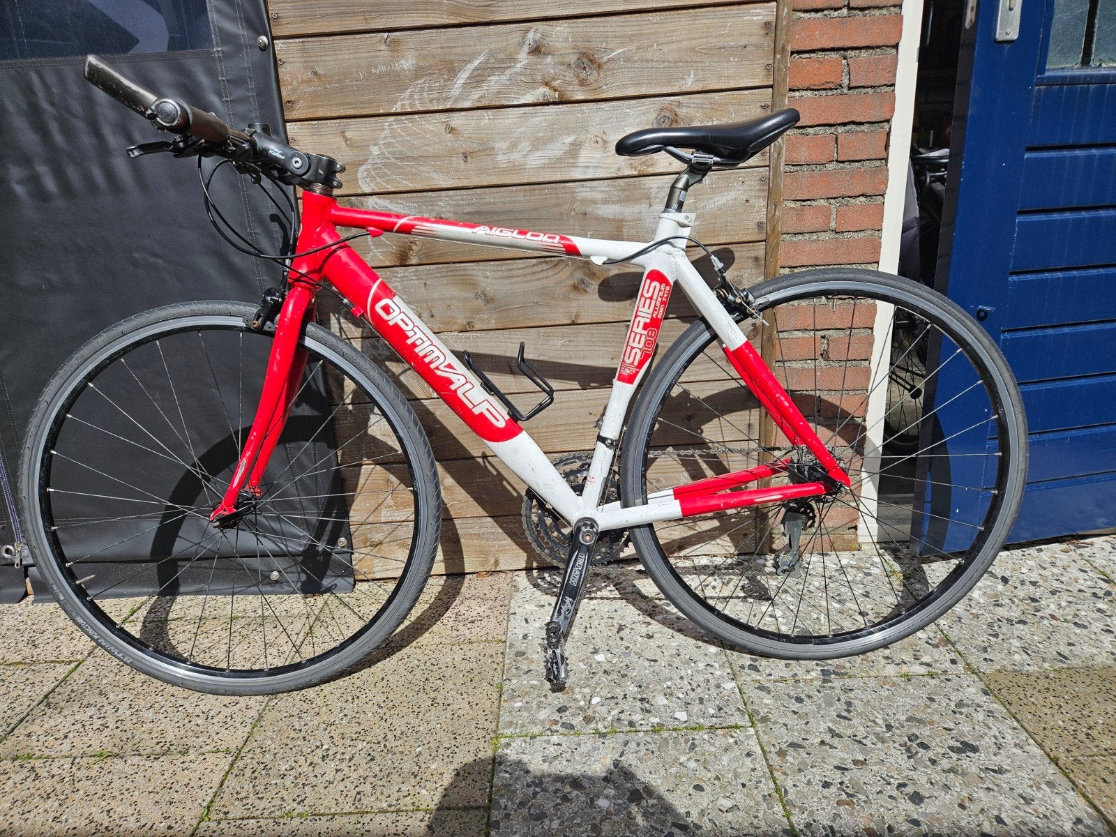 Kleur rood wit kleine maat 49.50 cm., Overige merken, 28 inch, Gebruikt, 10 tot 15 versnellingen