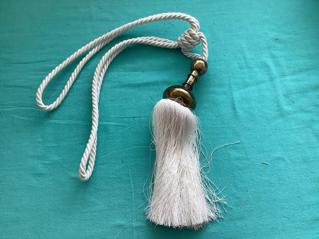 Elegante Gordijn Embrasse met Kwast, Minder dan 50 cm, Wit, Ophalen of Verzenden, Zo goed als nieuw