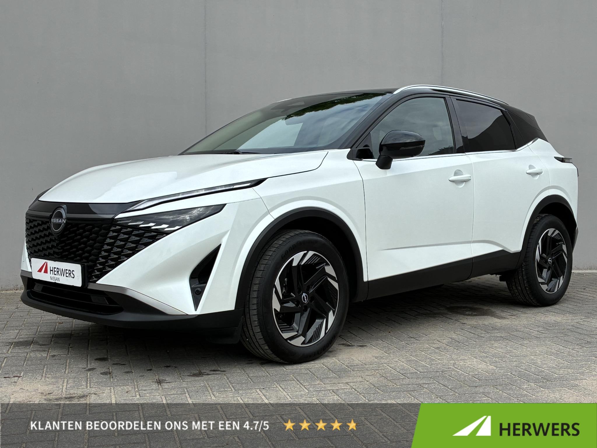 Nissan Qashqai 1.3 MHEV Xtronic N-Connecta / Fabrieksgaranti, Auto's, 4 cilinders, Leder en Stof, Wit, 1365 kg