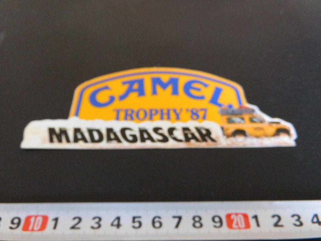 sticker CAMEL TROPHY 1987 madagascar range rover, Ophalen, Zo goed als nieuw
