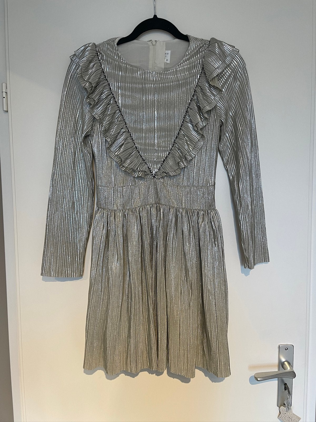 Carrement beau meisjes zilver glitter feest jurk mt 150 (12), Ophalen of Verzenden, Zo goed als nieuw, Meisje, Jurk of Rok