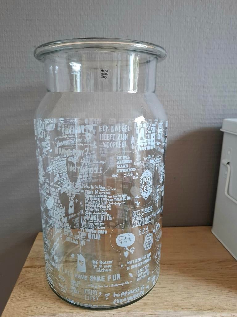 Grote VT Wonen vaas 'Happy', Overige kleuren, Ophalen of Verzenden, Minder dan 50 cm, Glas