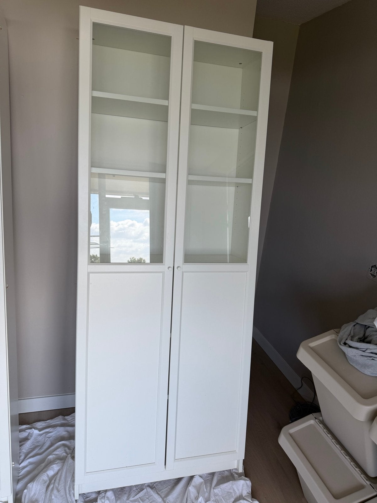 2x IKEA Billy kasten met glazen deuren, Huis en Inrichting, Kasten | Boekenkasten, Ophalen, 200 cm of meer, 50 tot 100 cm, Zo goed als nieuw