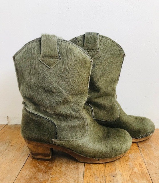 Groene harige Sanita klomplaarsjes, maat 40, Kleding | Dames, Schoenen, Hoge laarzen, Ophalen of Verzenden, Sanita, Gedragen