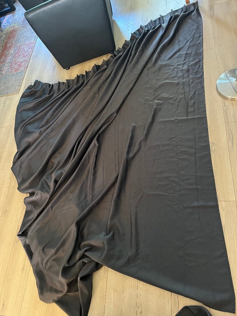IKEA Gordijnen Antraciet Grijs (volledig verduisterend), 200 cm, In te korten, Ophalen of Verzenden, Zo goed als nieuw
