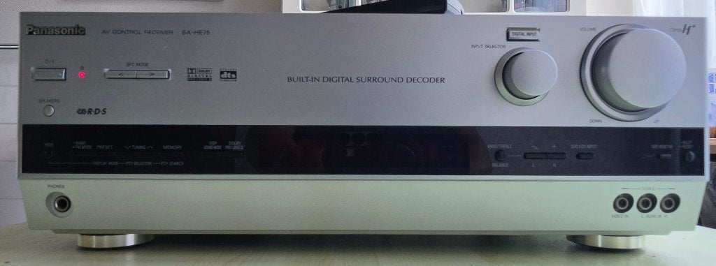 Panasonic SA-HE75 Dolby Digital DTS Surround Receiver, Gebruikt, 120 watt of meer, Ophalen, Overige merken