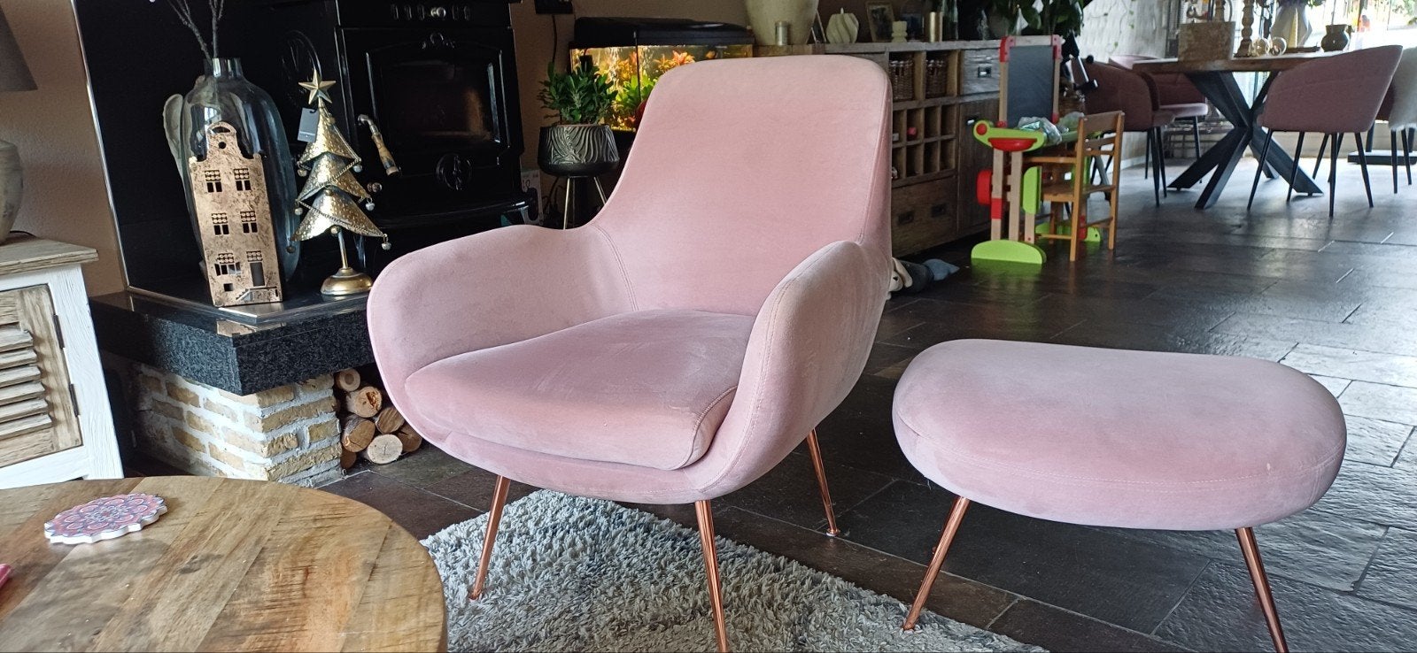 fauteuil  roze, Tuin en Terras, Ophalen of Verzenden, Wicker