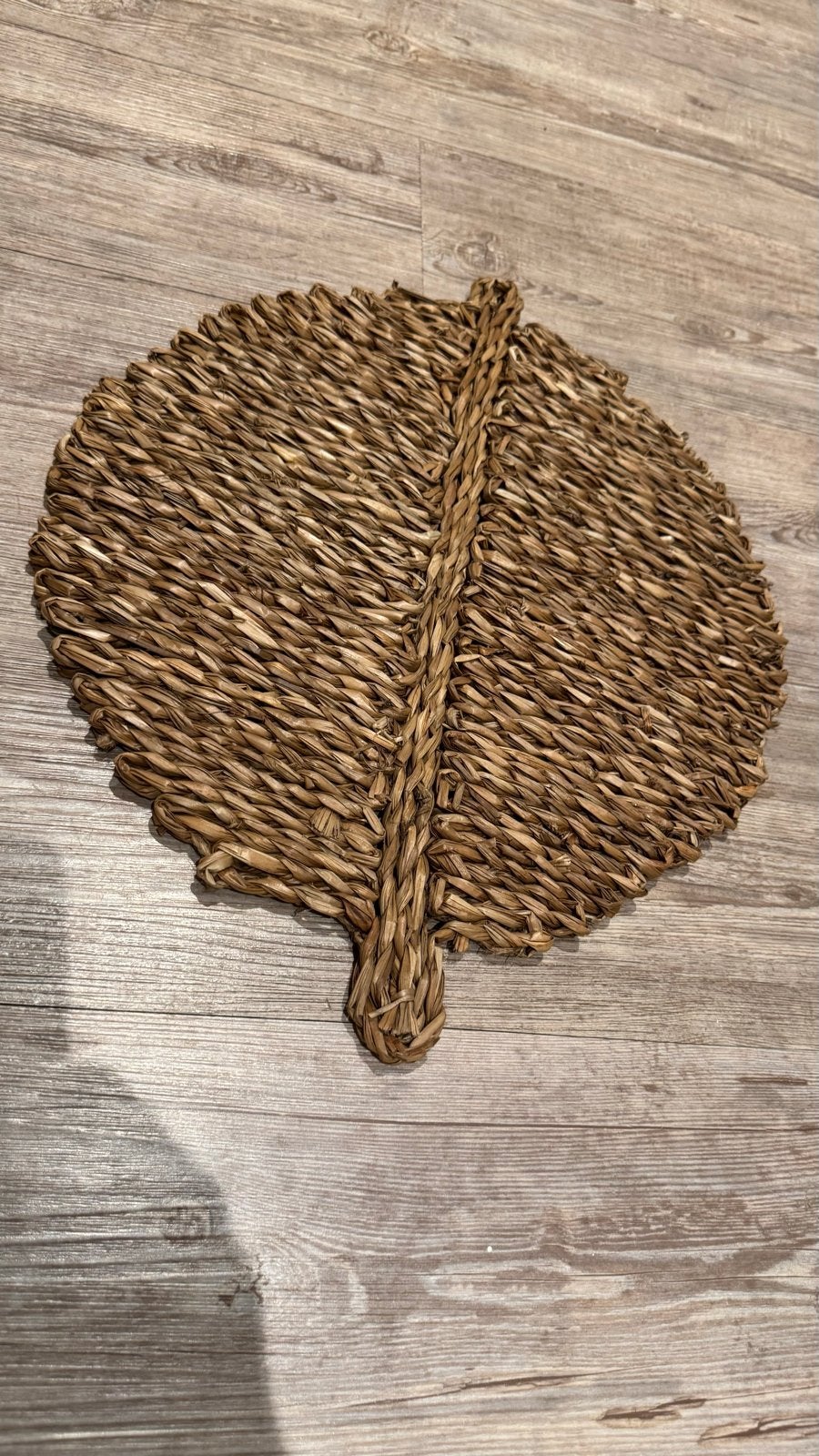 Handgemaakte zeegras blad wanddecoratie, Boho, Nieuw, Ophalen of Verzenden, Natuurlijk materiaal