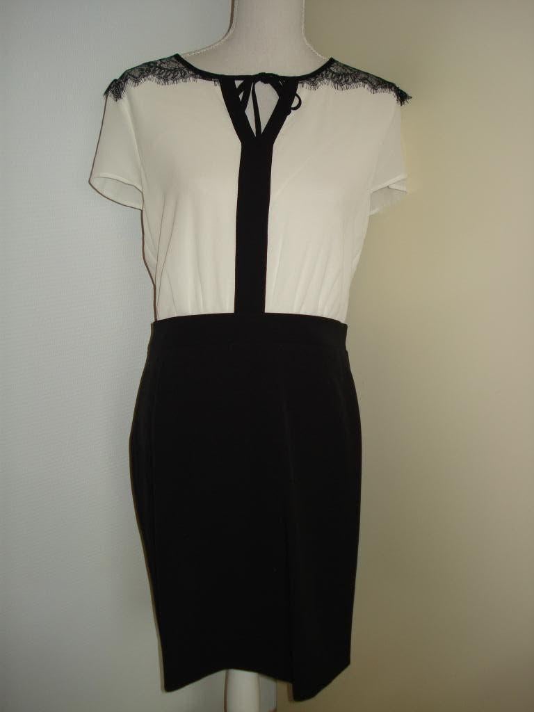 Zwart/wit jurk Comma, Kleding | Dames, Jurken, Nieuw, Maat 38/40 (M), Zwart, Knielengte, Ophalen of Verzenden